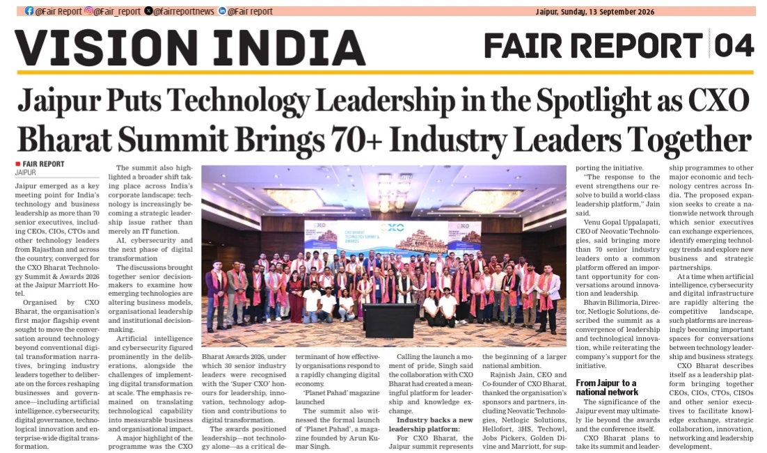 Media coverage of CXO Bharat Technology Summit & Awards 2026