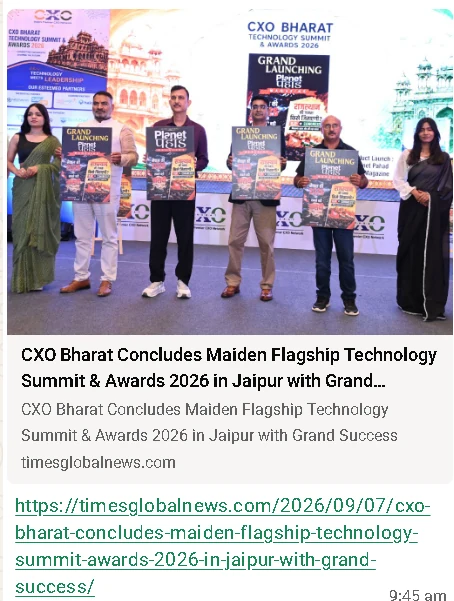 A message from CXO Bharat — press article